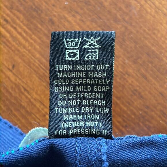 Love Indigo NWT Navy Blue Palm Tree Print Stretch Twill Shorts Woman Size 14 - Picture 5 of 9